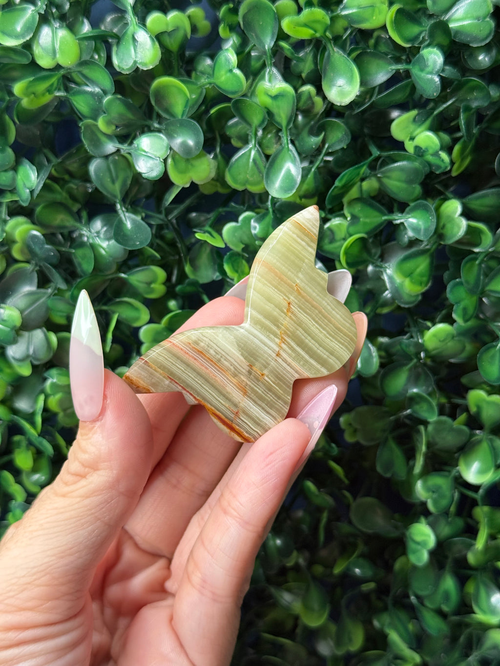 Green Banded Onyx Mini Butterfly Crystal Carvings - Pakistan