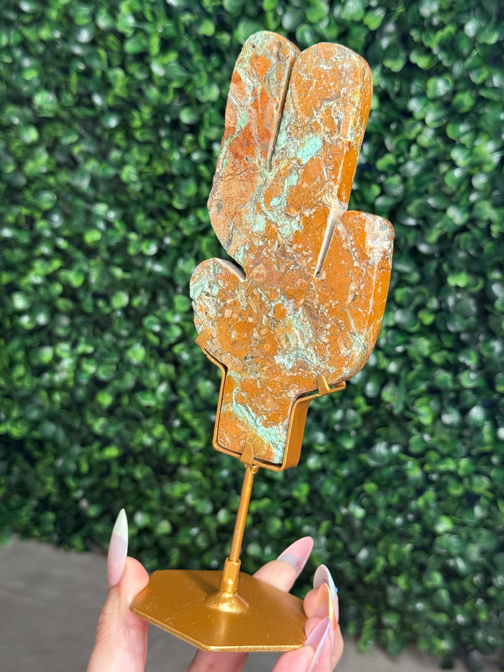 Smithsonite Cactus Crystal Carving - Indonesia - A