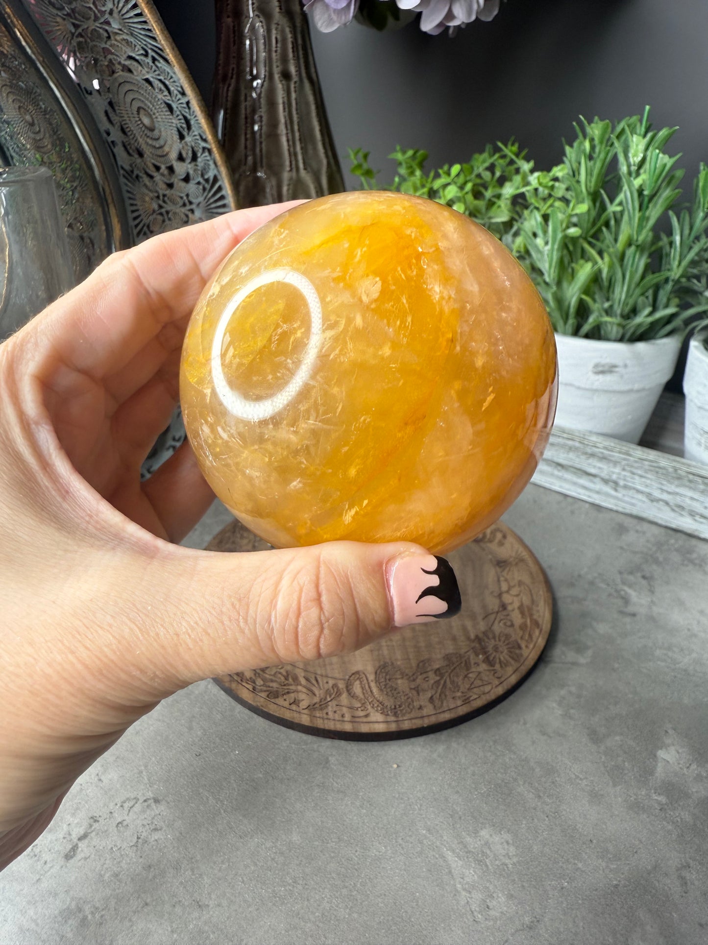 Starlight Golden Healer Quartz Crystal Sphere - Six Star Asterism - 309g