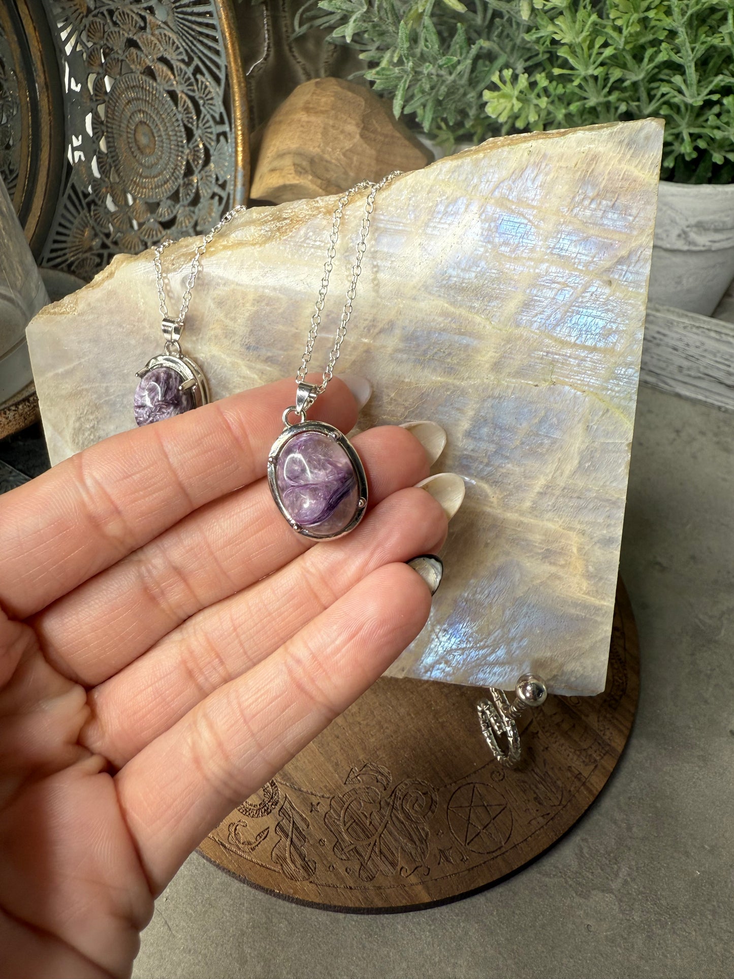 Charoite Crystal Pendants