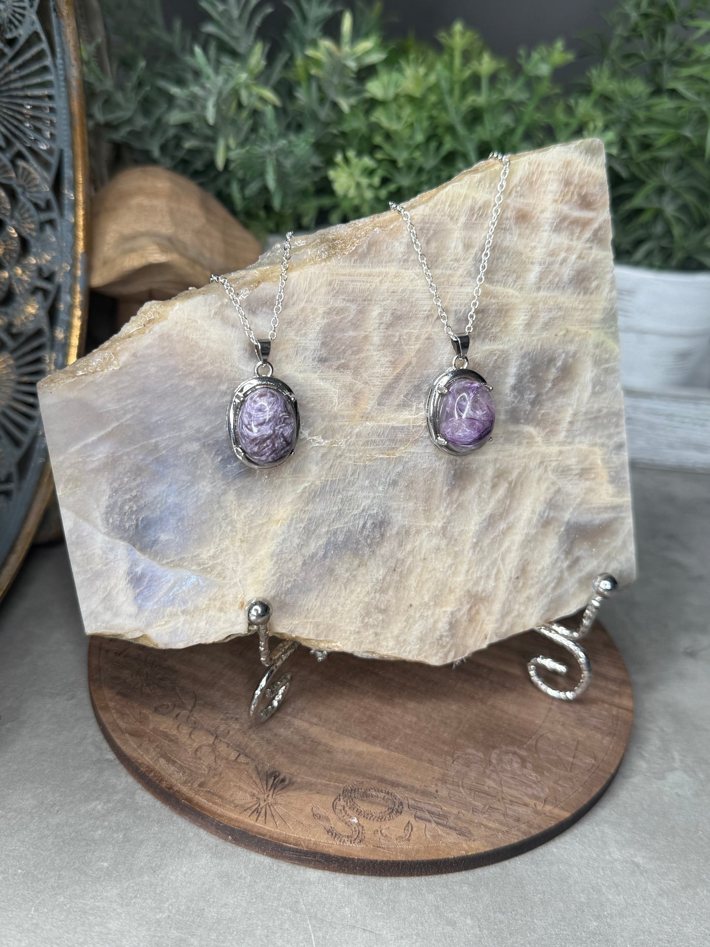 Charoite Crystal Pendants