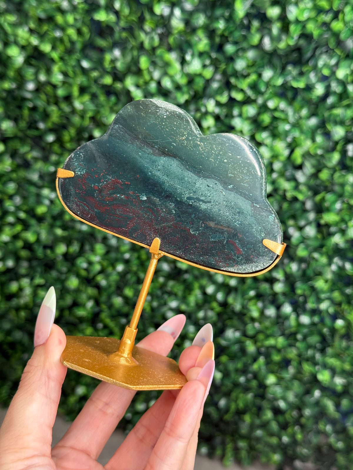 Green Jasper Cloud Crystal Carving - Indonesia