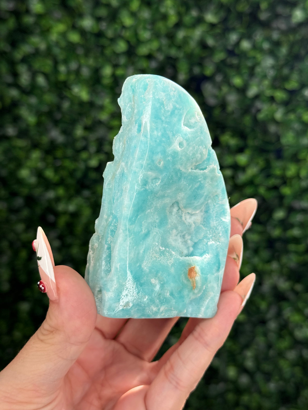 Half polish Blue Aragonite Freeform - H