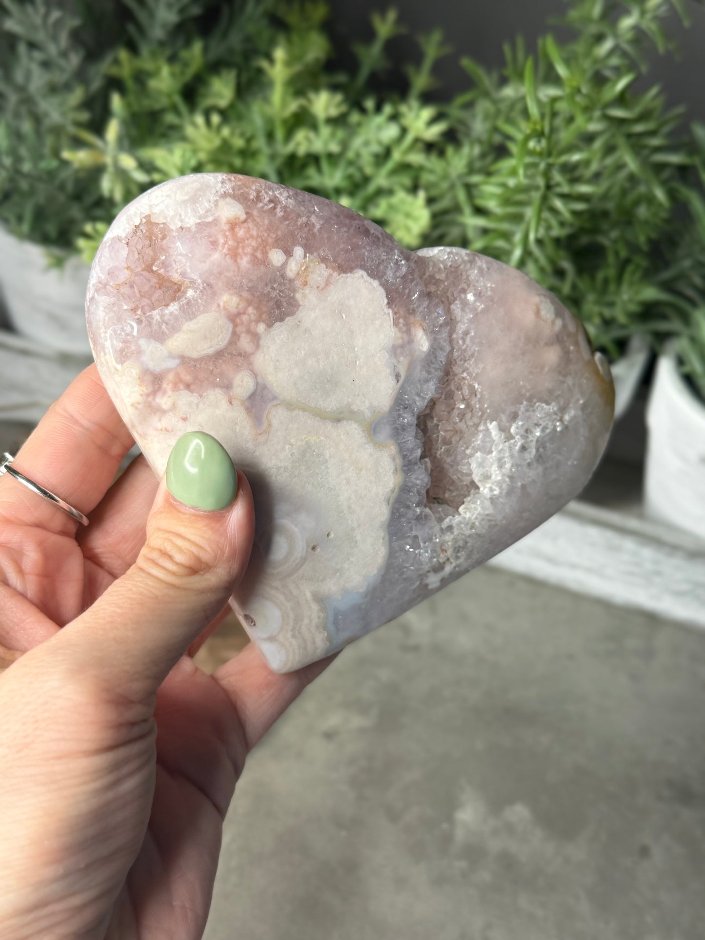 Druzy Pink Amethyst Crystal Heart