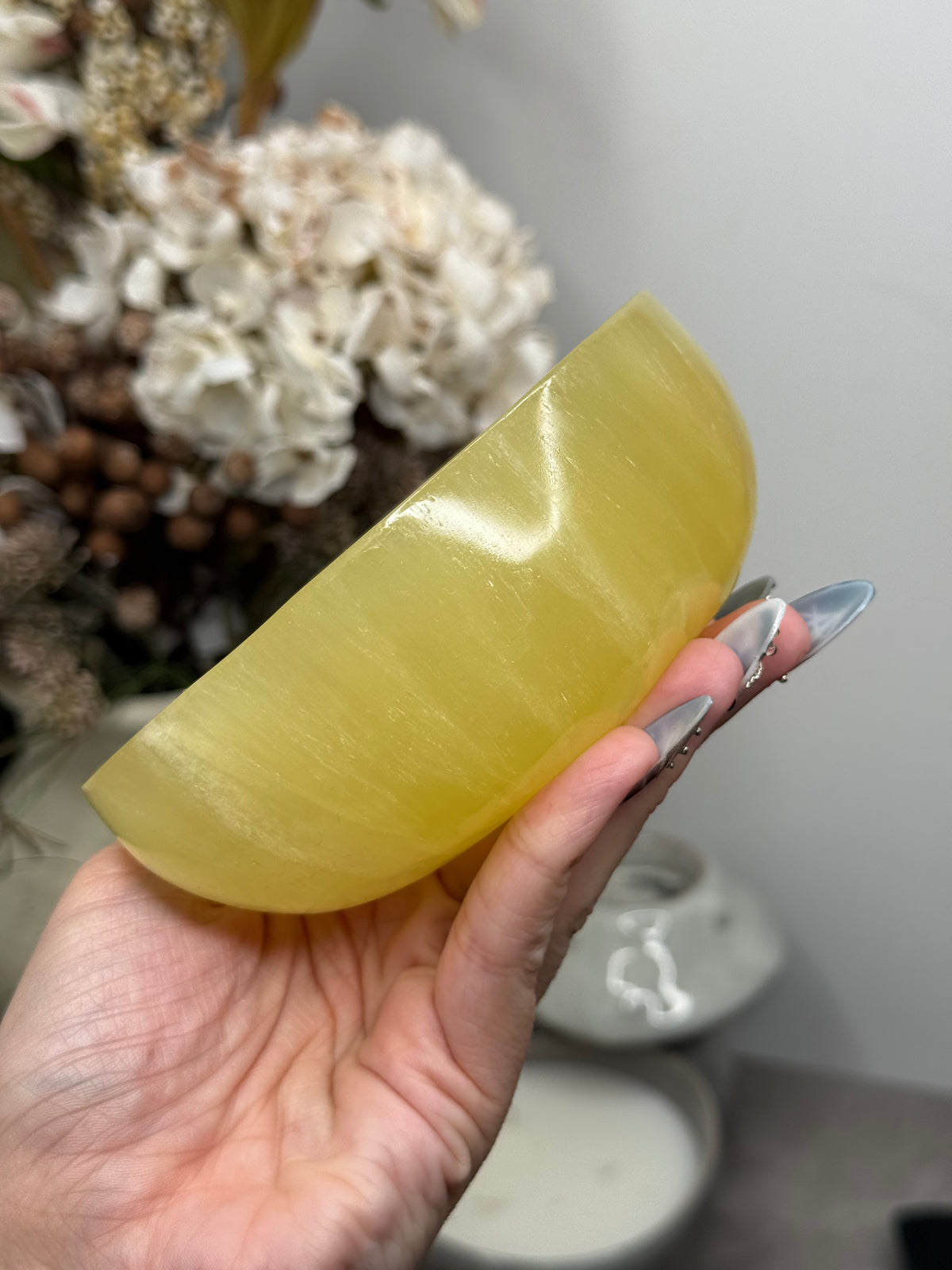 Lemon Calcite Large Bowl Crystal Carving C - Pakistan