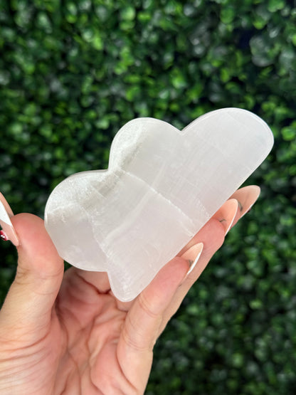 Pink Mangano Calcite Cloud Crystal Carvings
