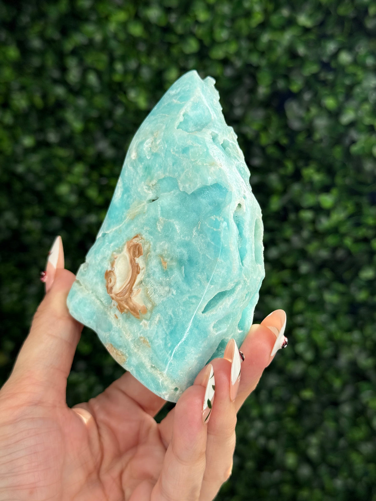 Half polish Blue Aragonite Freeform - M