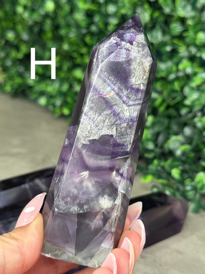 Dark and Moody Flourite Towers Crystal Carvings Imperfect