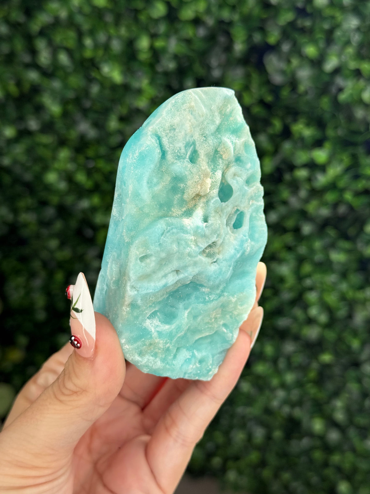 Half polish Blue Aragonite Freeform - Q