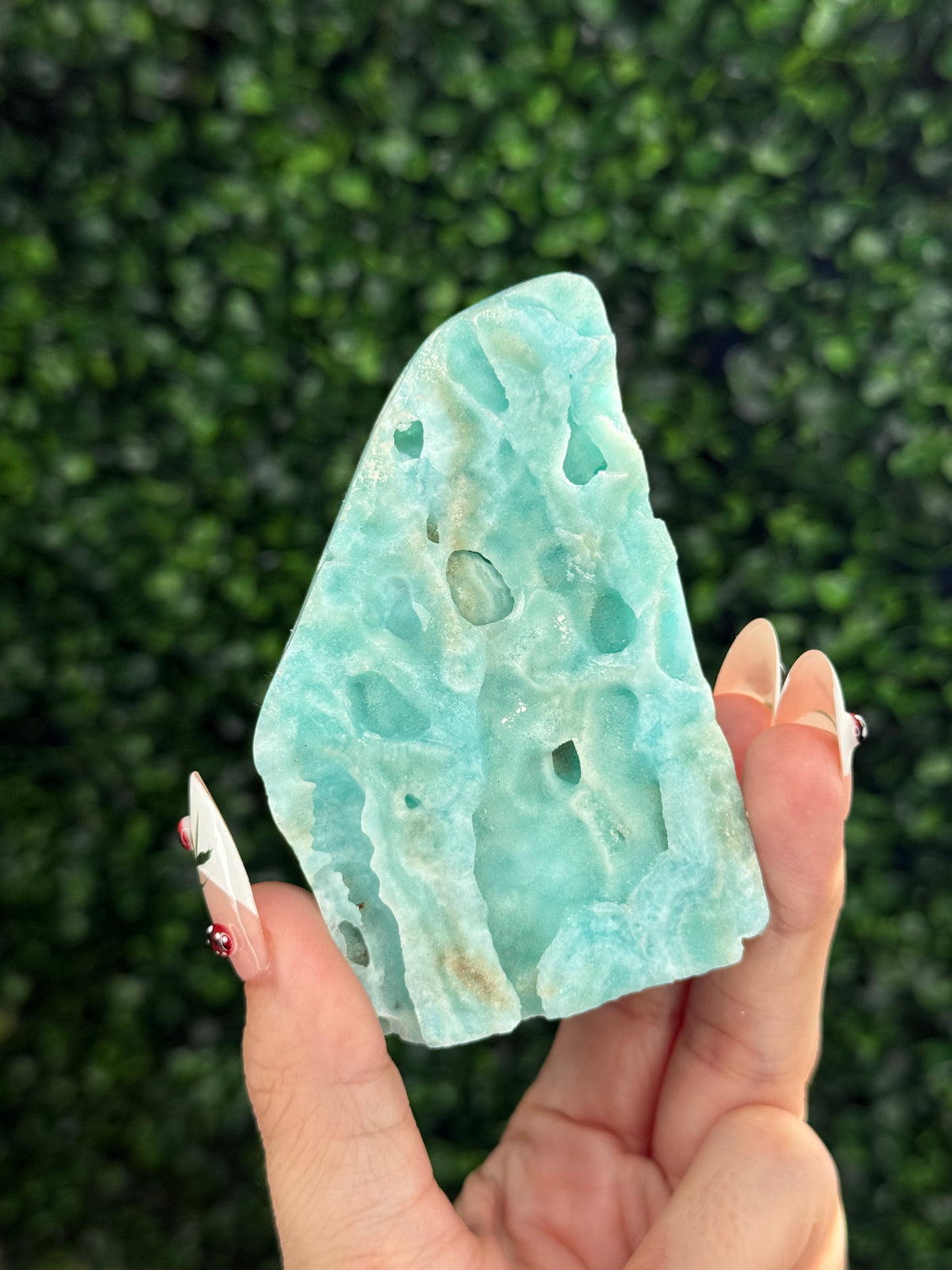 Half polish Blue Aragonite Freeform - H