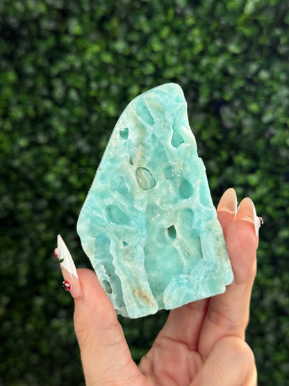 Half polish Blue Aragonite Freeform - H
