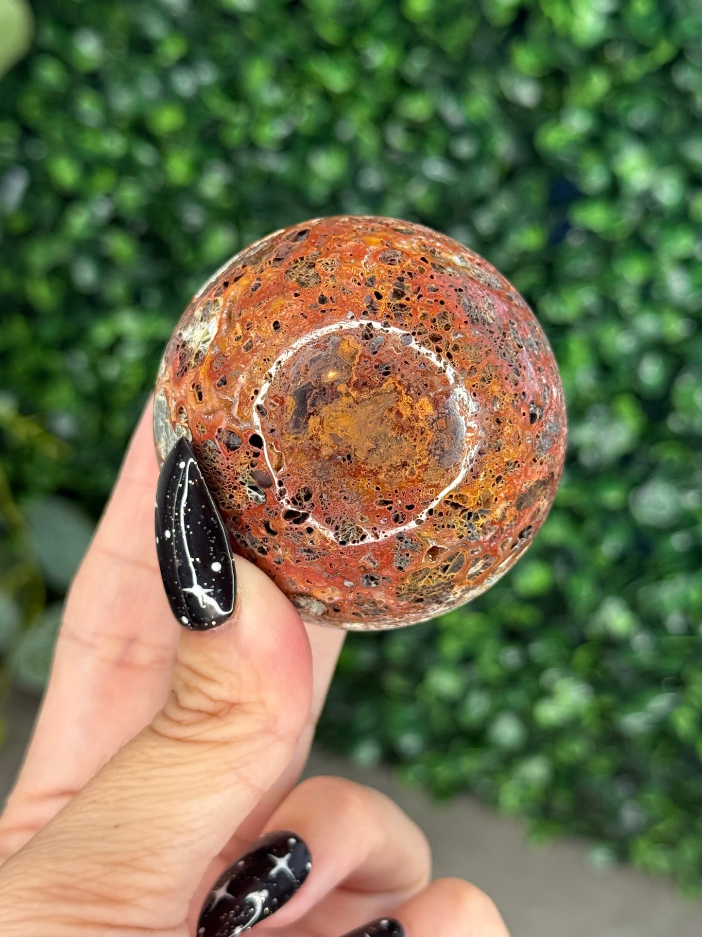 Red Marcasite Sphere Crystal carving O - Indonesia