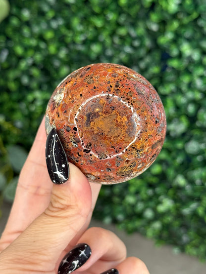 Red Marcasite Sphere Crystal carving O - Indonesia
