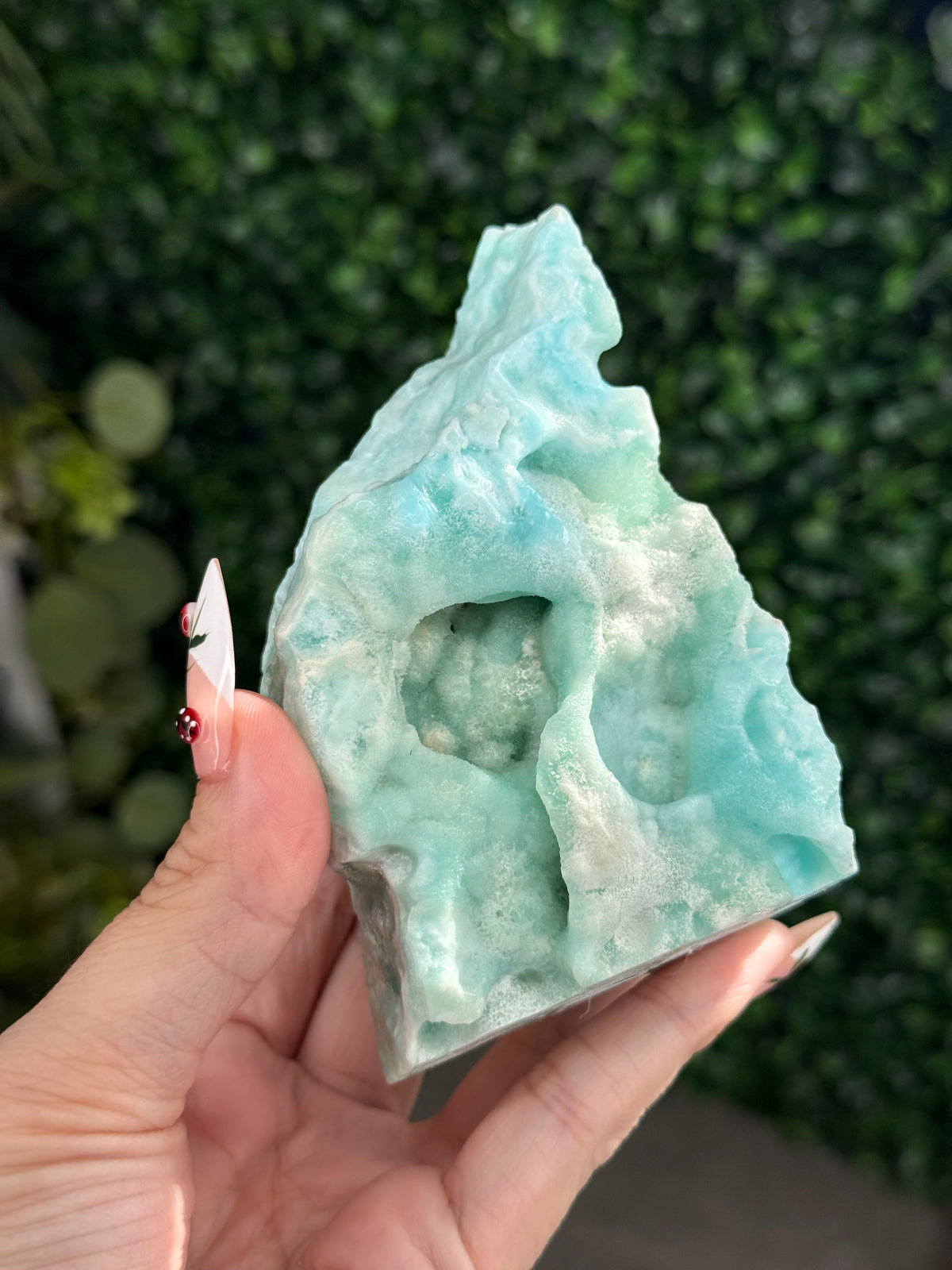Half polish Blue Aragonite Freeform - X