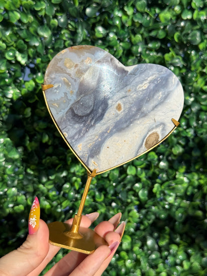 Purple Chalcedony Heart - Indonesia