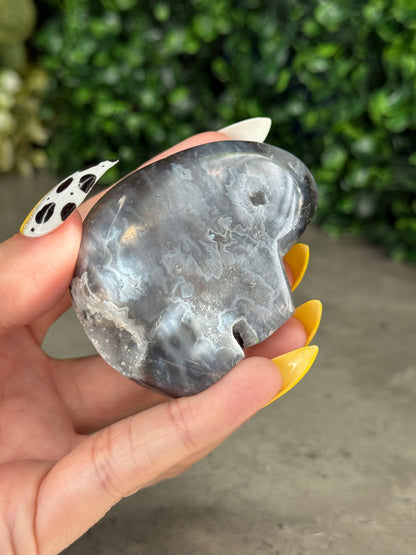 Blue Plume Agate Bear Crystal Carvings - Indonesia