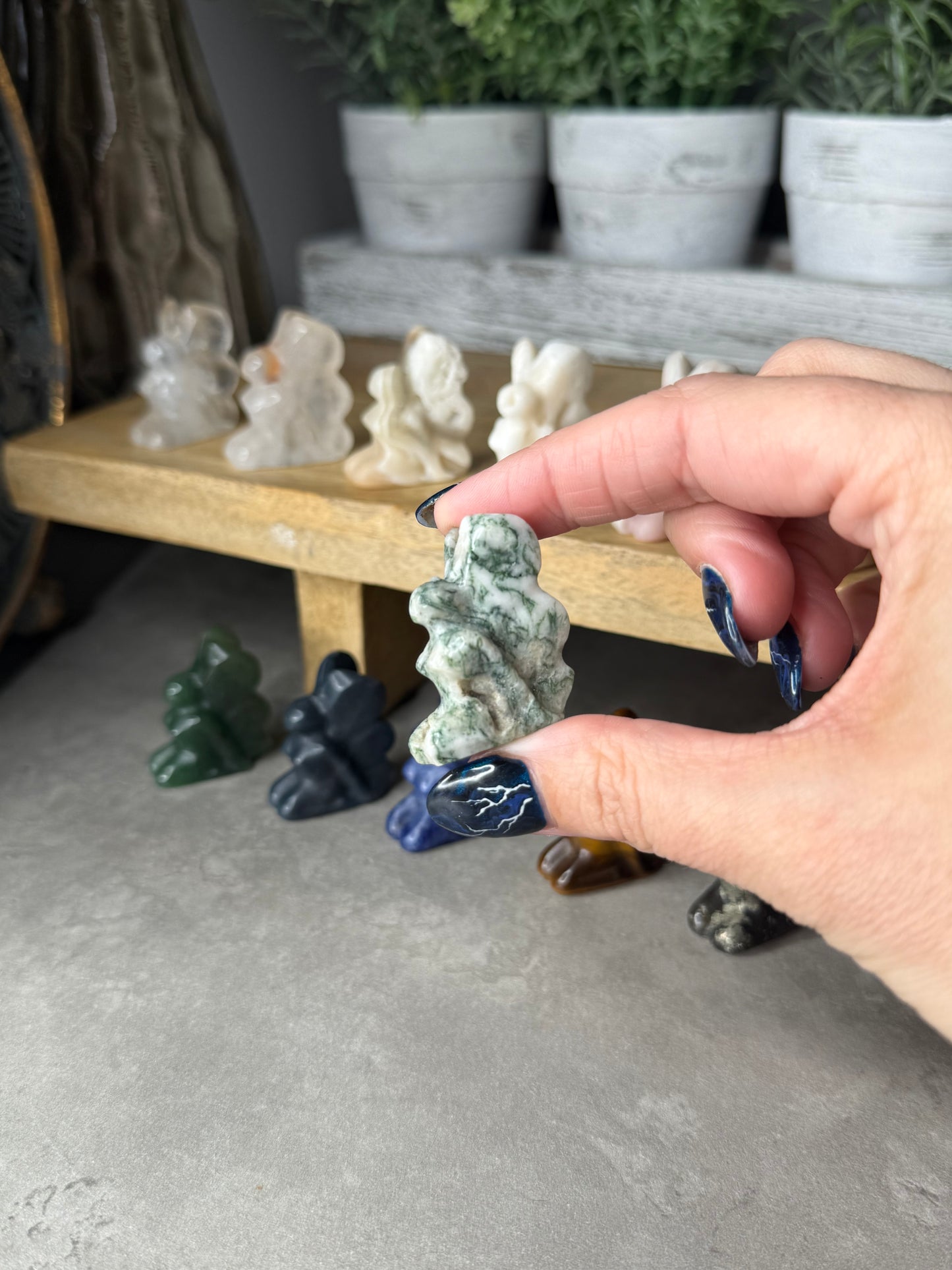 Sitting Fairy Mini Crystal Carving