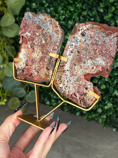 Red Marcasite Wings Crystal carving x - Indonesia