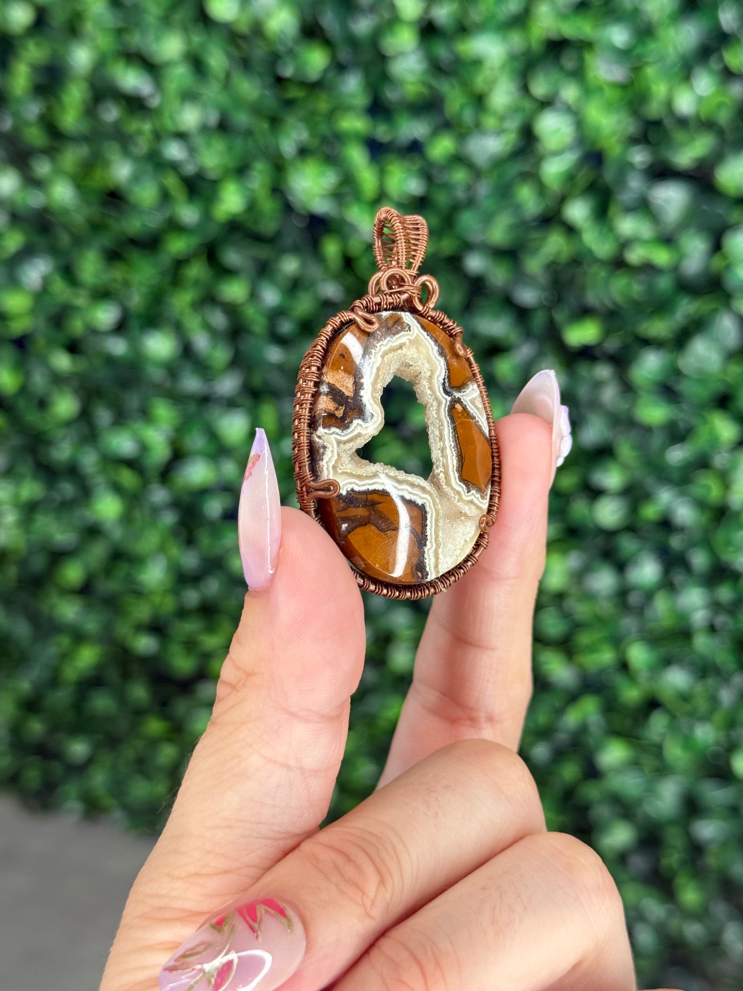 Wire Wrapped Brecciated Jasper Pendant from Indonesia