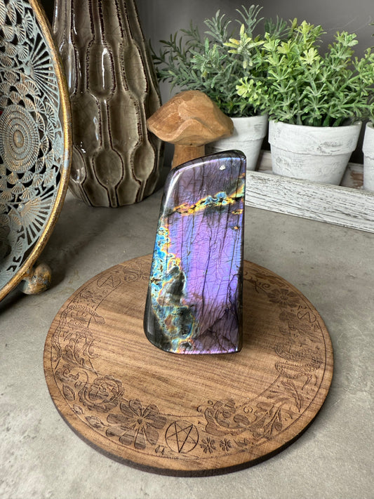Purple Flash Labradorite Crystal Freeform