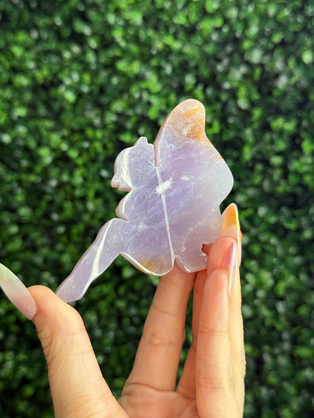 Pink Purple Chalcedony Fairy Crystal Carvings - Indonesia