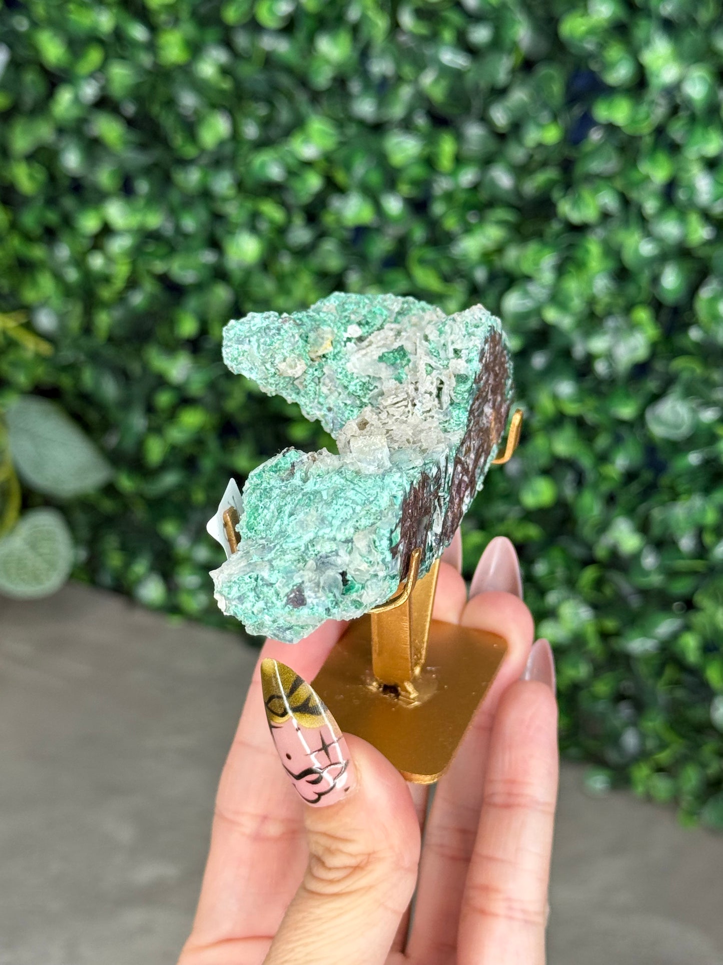 Chrysocolla with Native Copper in Chalcedony K