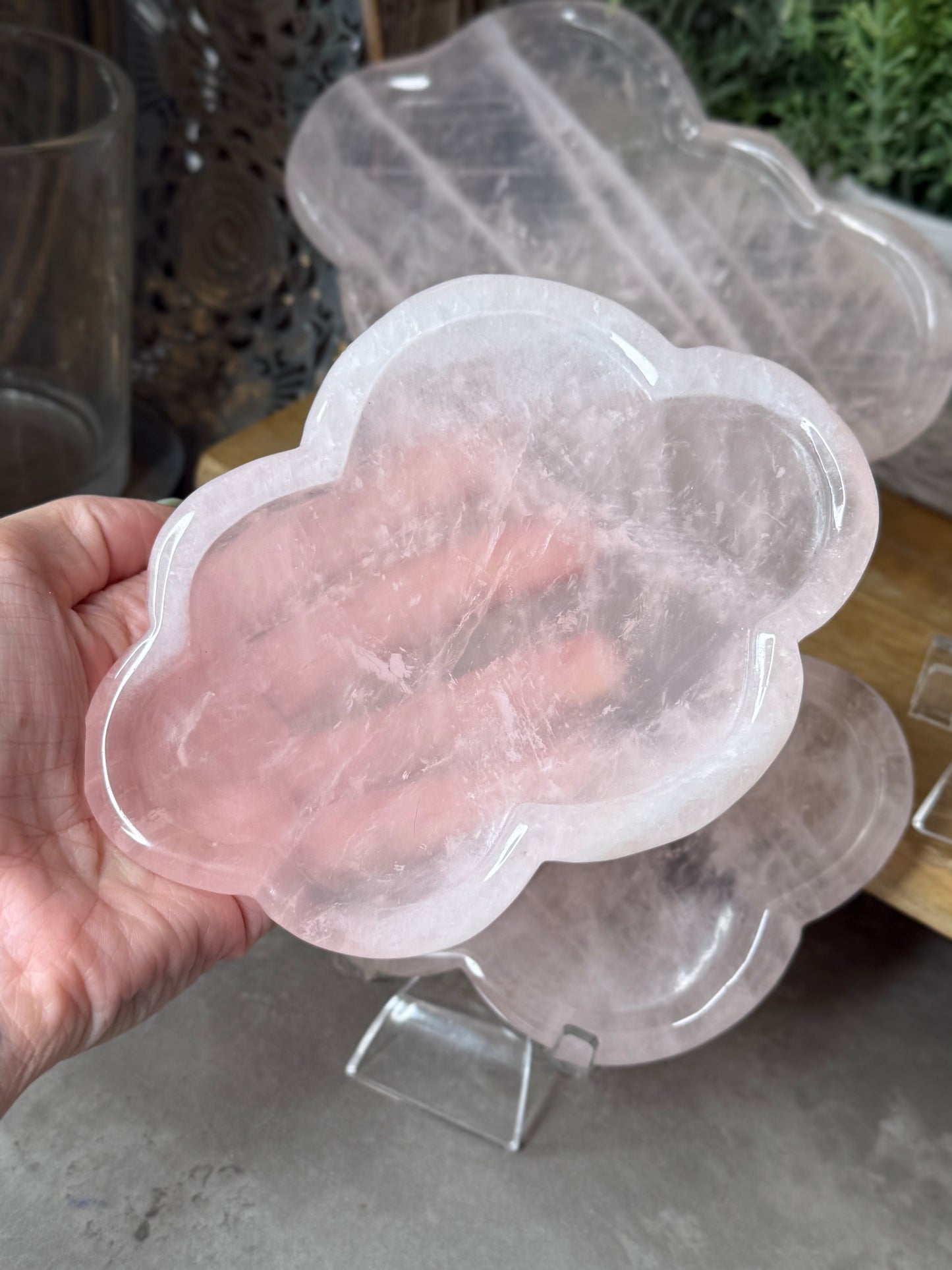 Large Rose Quartz Crystal Cloud Trays