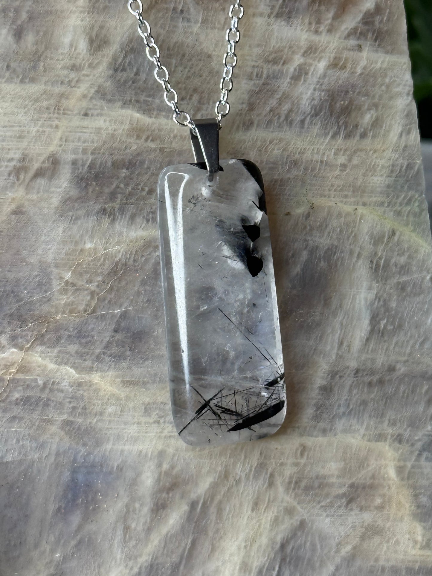 Tourmaline In Quartz Crystal Pendants
