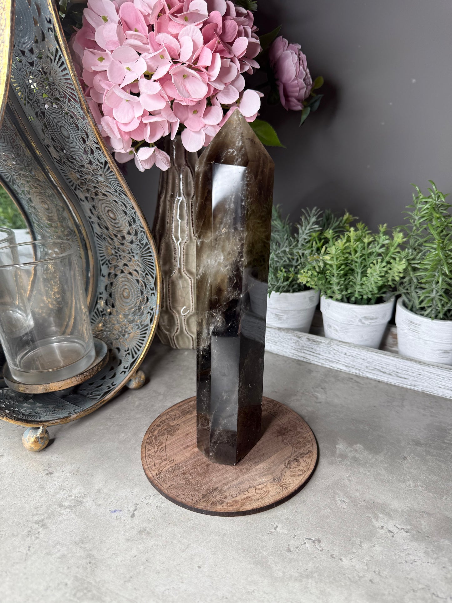 Large Smokey Quartz Tower - imperfect