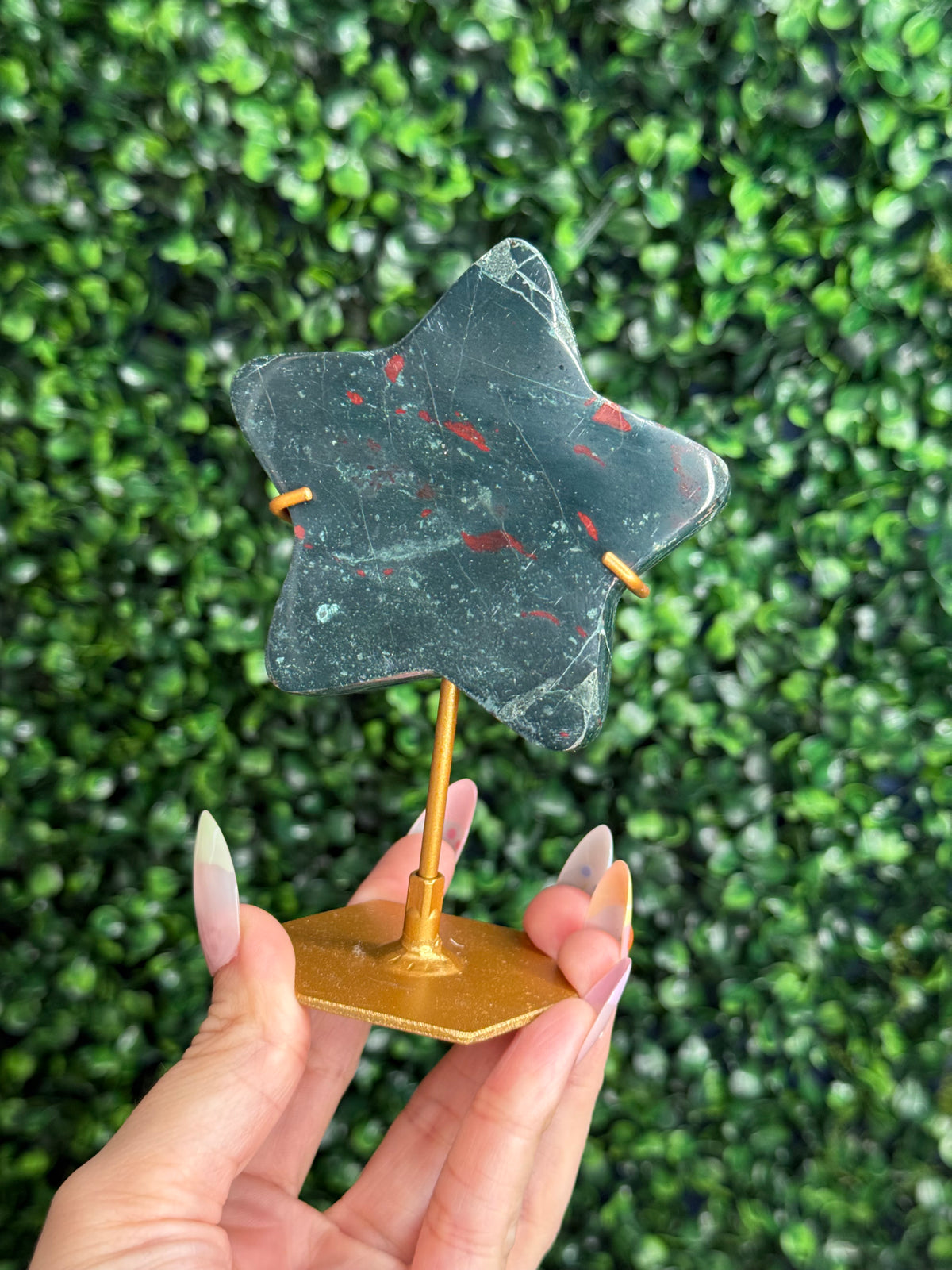 Green Jasper Star Crystal Carving - Indonesia A