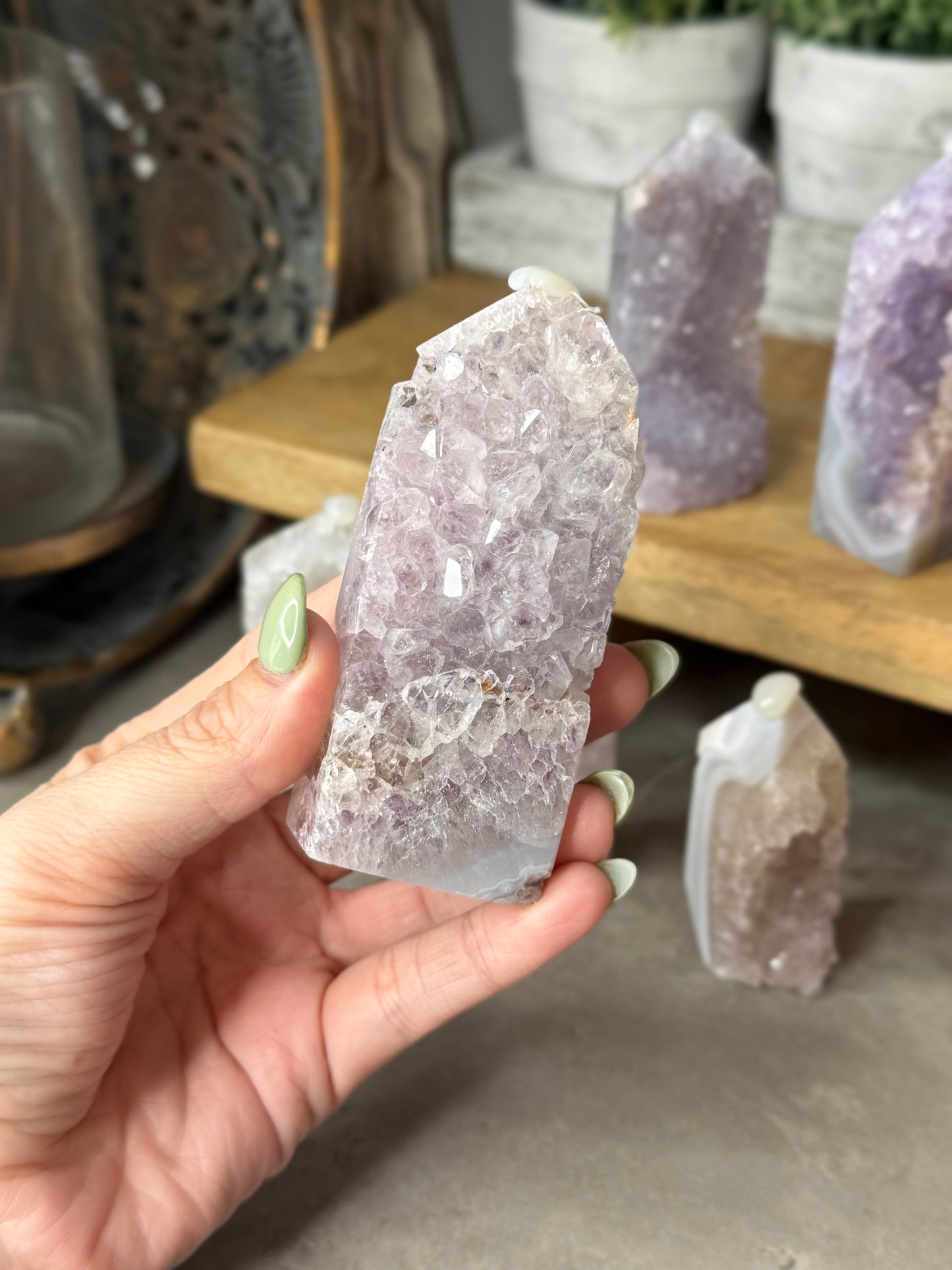 Druzy Raw Agate Crystal Towers