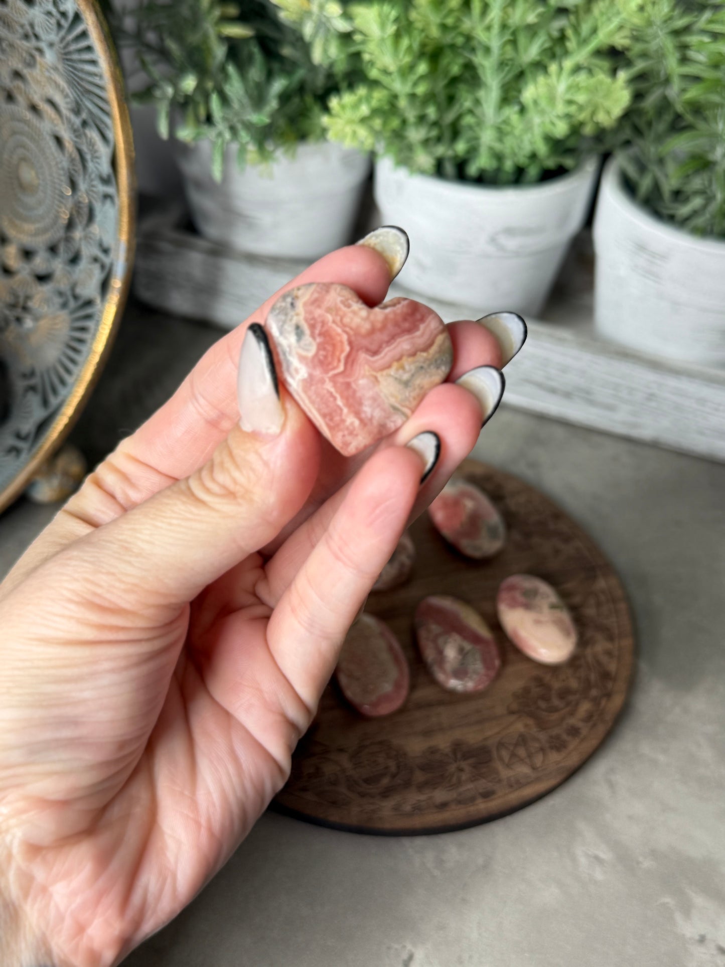 Rhodochrosite Hearts and Palms