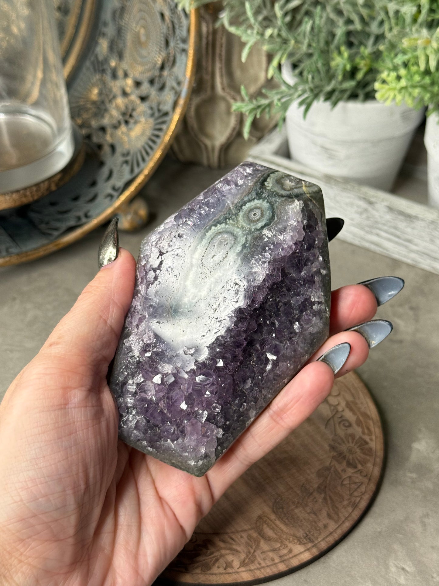 Druzy Coffin Amethyst