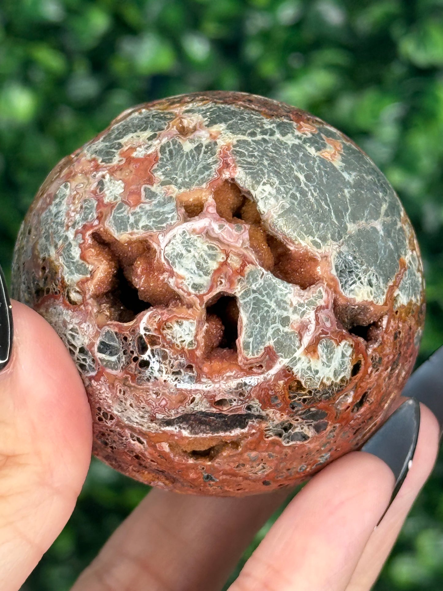 Red Marcasite Sphere Crystal carving V - Indonesia
