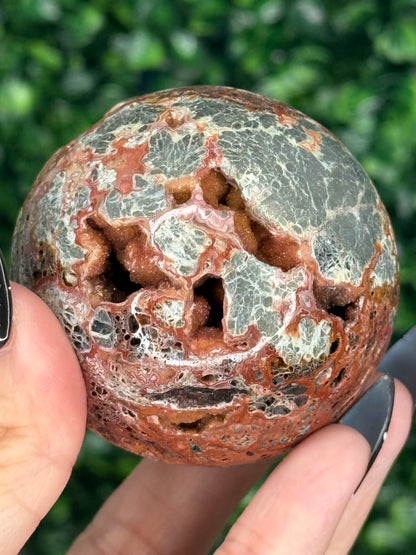 Red Marcasite Sphere Crystal carving V - Indonesia