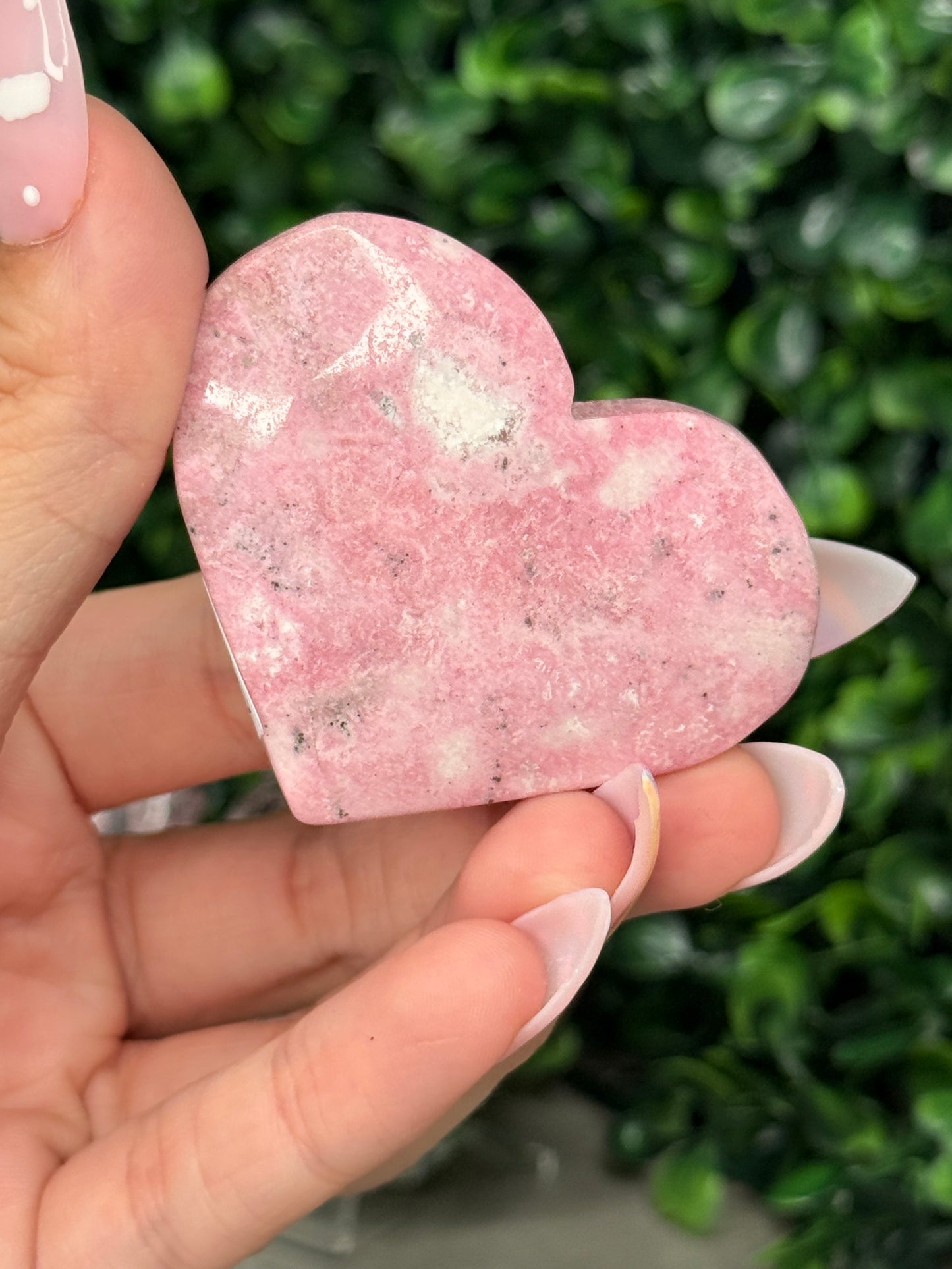 Rhodonite Hearts Crystal Carvings