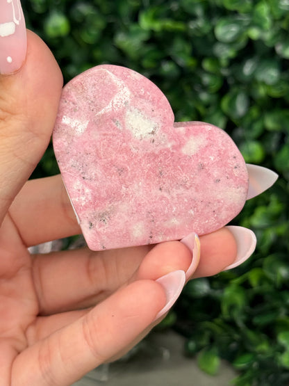 Rhodonite Hearts Crystal Carvings