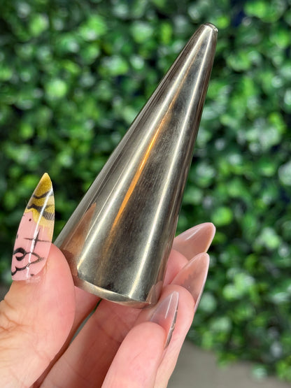 Polished Pyrite Ring Holders Crystal Carvings