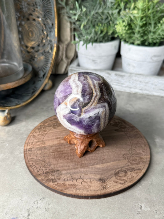 Chevron Dream Amethyst Sphere