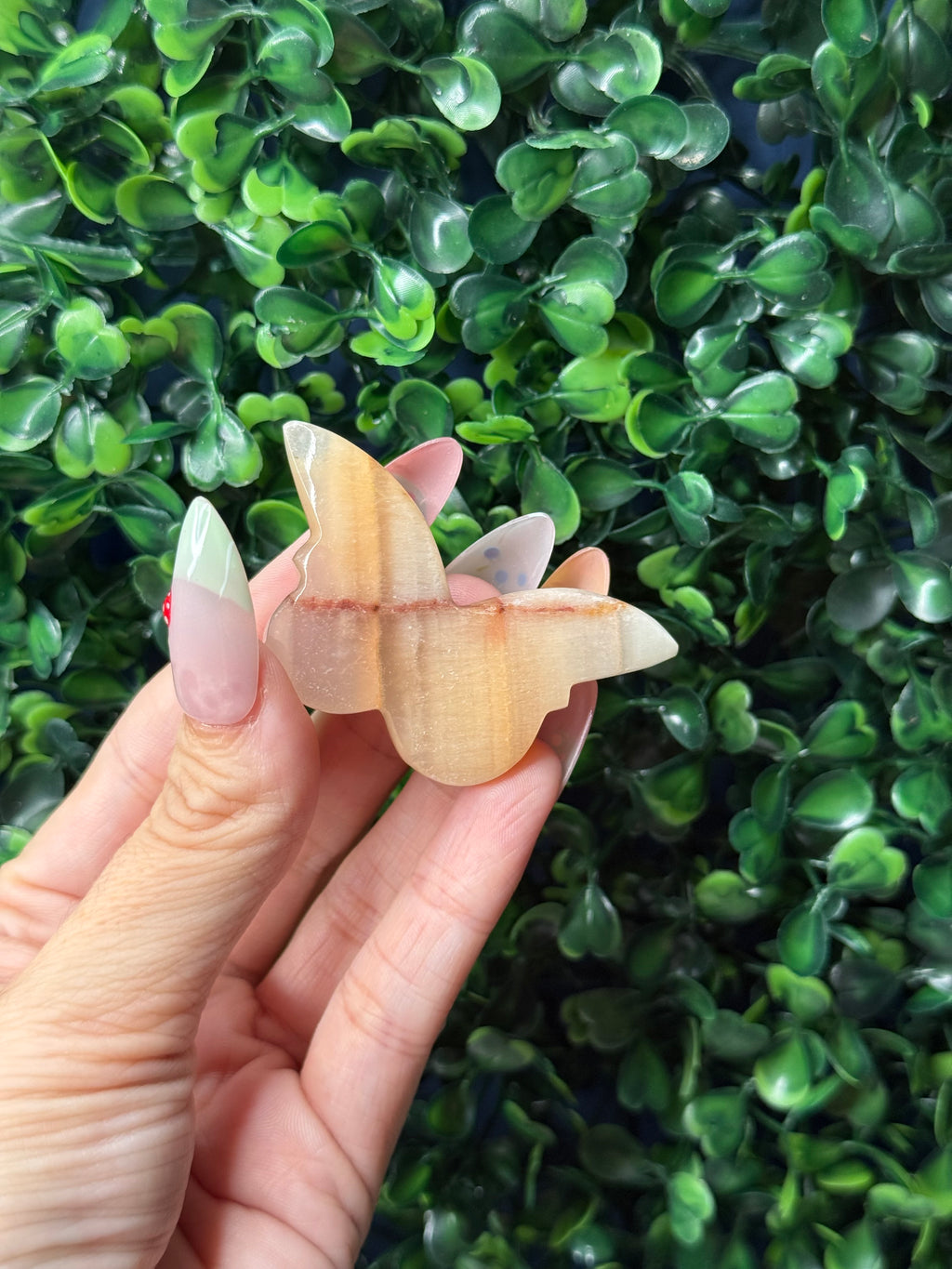 Peach Calcite Mini Butterfly Crystal Carvings - Pakistan