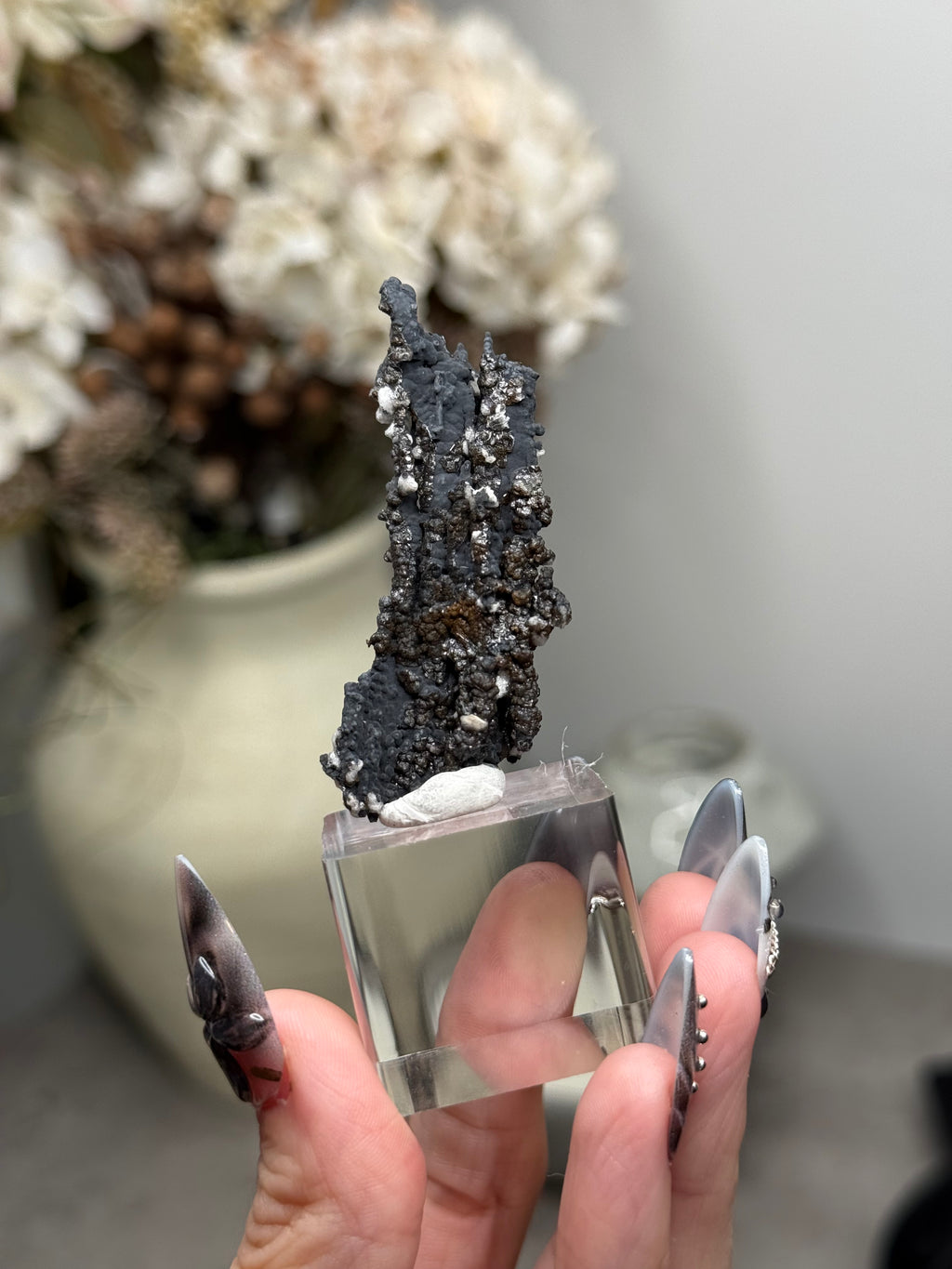 Goethite Stalactites with Calcite from Aouz, Er Rachidia Province, Morocco - P
