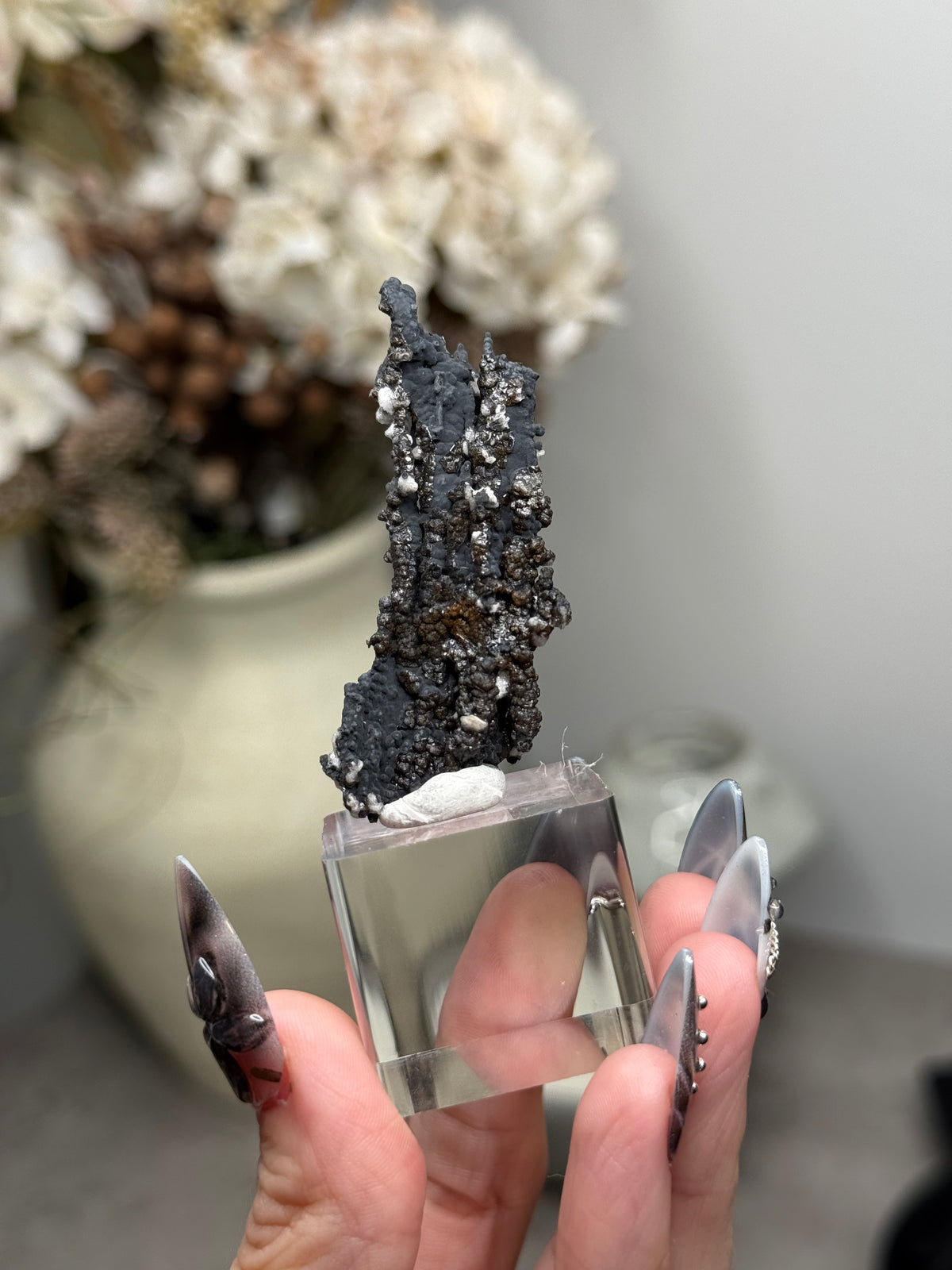 Goethite Stalactites with Calcite from Aouz, Er Rachidia Province, Morocco - P