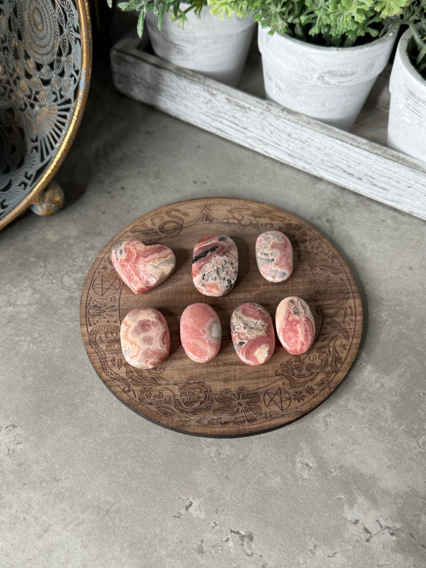 Rhodochrosite Hearts and Palms