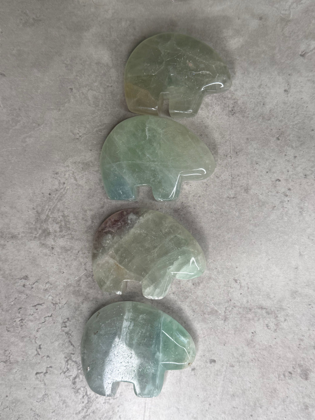 Fluorite Bear Crystal Carvings