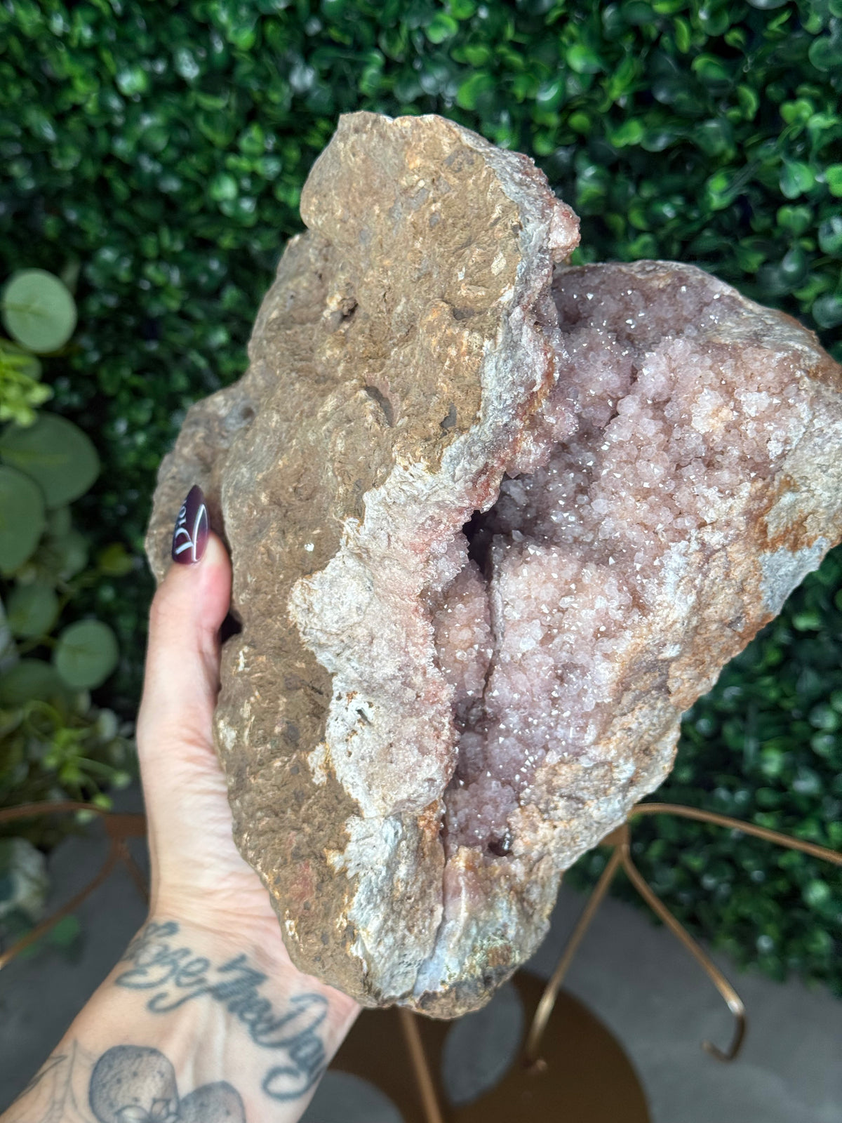 3.5kg XL Pink Amethyst Geode Butterfly Winds Crystal Carving - Brazil