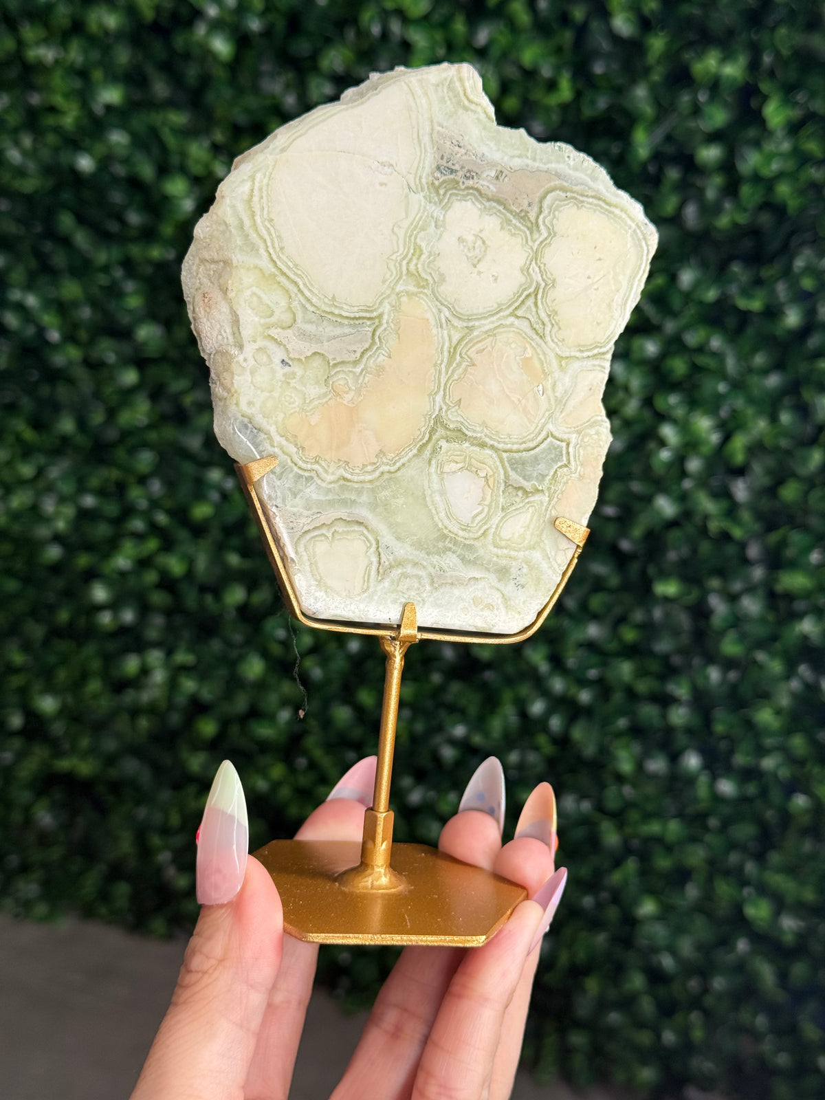 Green Milano Jasper Slab Crystal Carving - Indonesia