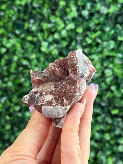 Red Hematite Quartz Crystal Specimen - Morocco C