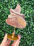 Pink Picture Jasper Cloud & Moon Crystal Carving - A