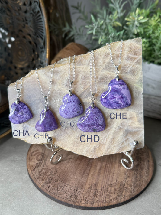 Charoite Crystal Silver Plate Pendant Jewellery Gift