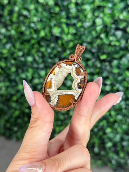 Wire Wrapped Brecciated Jasper Pendant from Indonesia